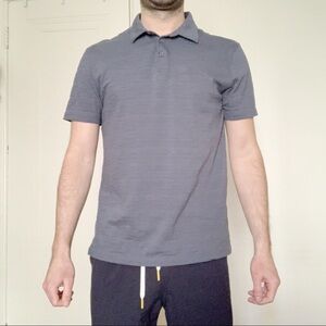 John Varvatos Texturized Striped Polo Short Sleeve Men’s Medium